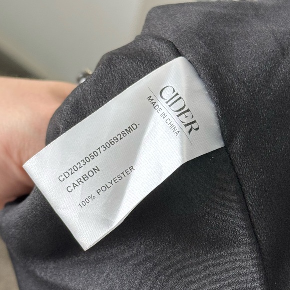 Cider Tweed U-Neckline Solid Mini Tweed Dress in Carbon Size Large NEW - Picture 14 of 15